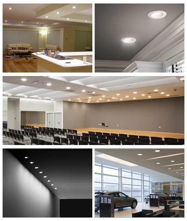 5W CRI>80 387lm Directional Recessed COB LED Downlight Fixture Cut-out 2.5in (65mm) Dimmalbe 60 Beam Angle 3000K-3500K Warm White Ceiling Bulb 50W Halogen