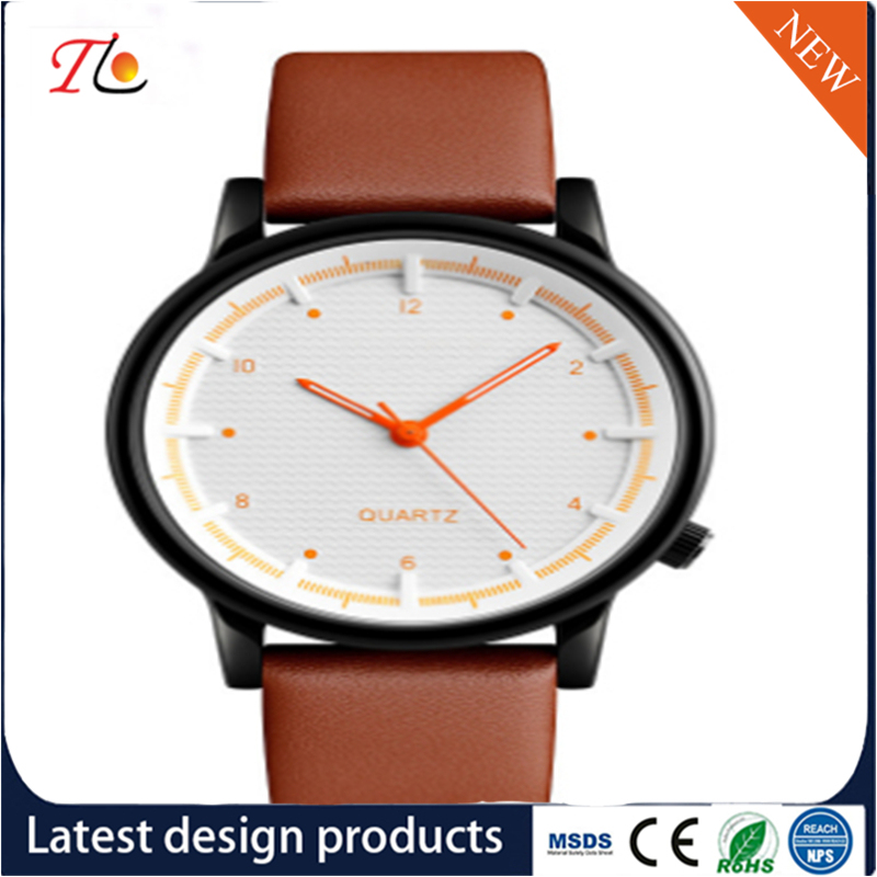 PU Leather fashion Men Wrist Watch Dial Analog Quartz Watch