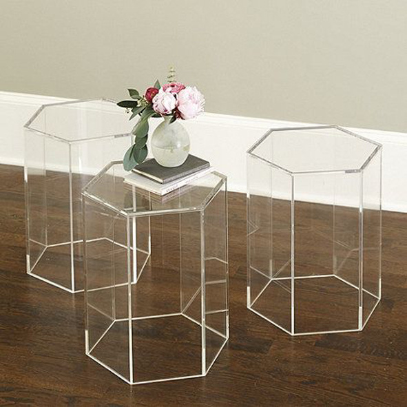 Clear Acrylic Coffee Table, Tea Table, Oval Table