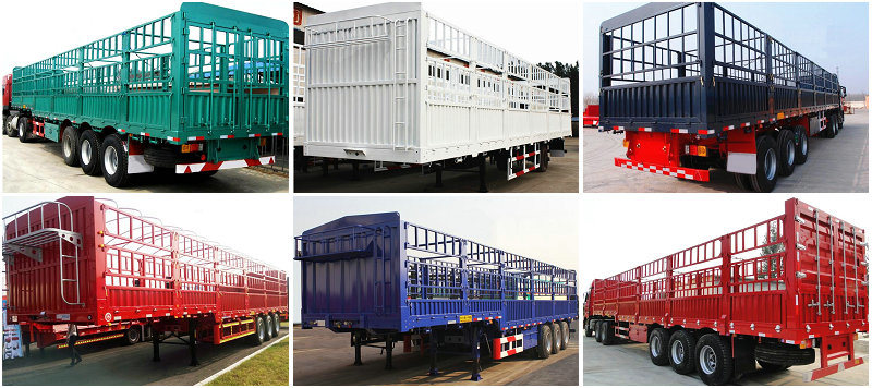 China Manufacture 3 Axle Livestock Store House Fence Semi Trailers