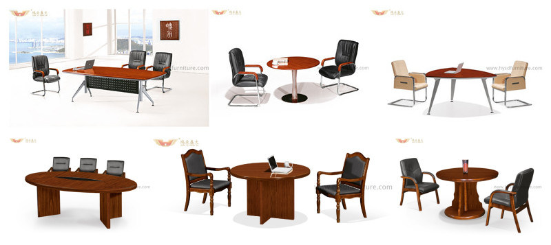 Wood Veneer Office Use Round Mini Meeting Table (HY-A202)