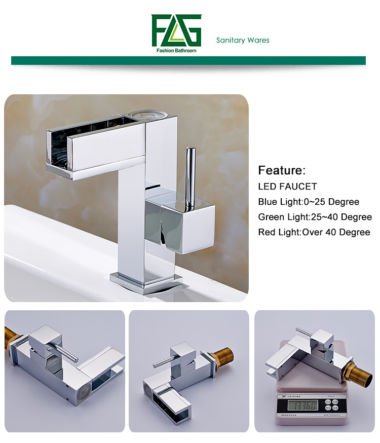 FLG Temperature Controlled LED Faucet Water Tap Basin Faucet