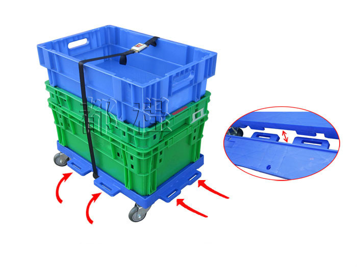 Customized Stackable Plastic Moving Logistics Turnover Trolley Hand Cart