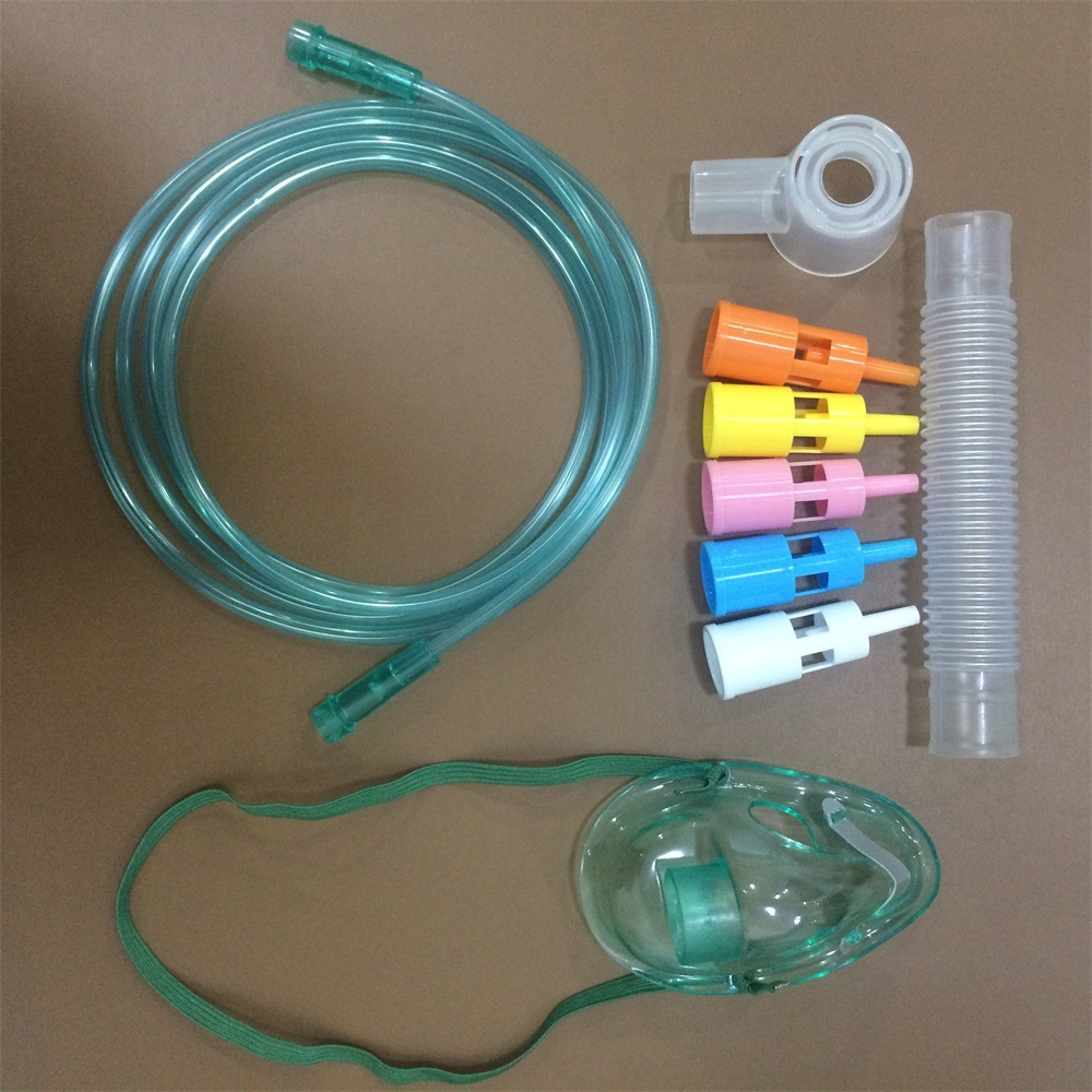 PVC Disposable Adjustable Venturi Oxygen Mask with 5 Diluters