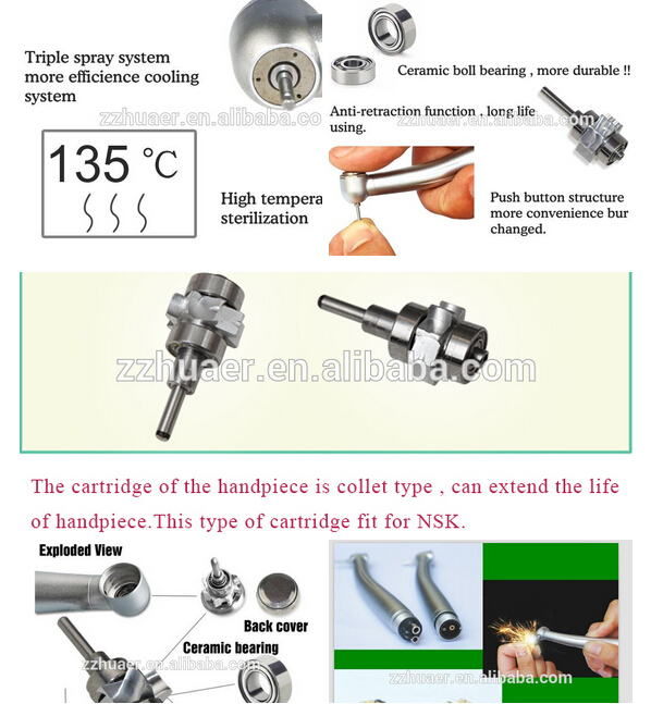 Dentist Use Push Button Dental High Speed LED Turbine Handpiece