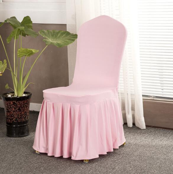 Elegant Skirt Pleated Chair Cover Dining for Wedding Hotel restaurant