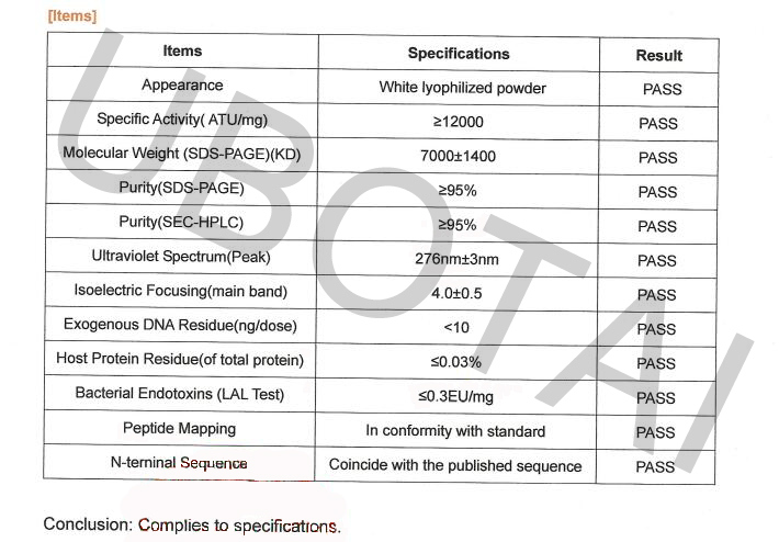 Recombinant Hirudin Lyophilized Powder