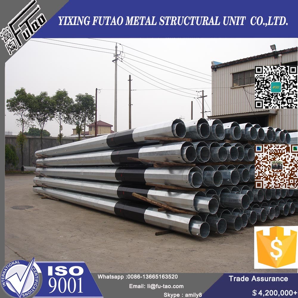 Hot DIP Galvanization Electric Power Steel Tubular Pole