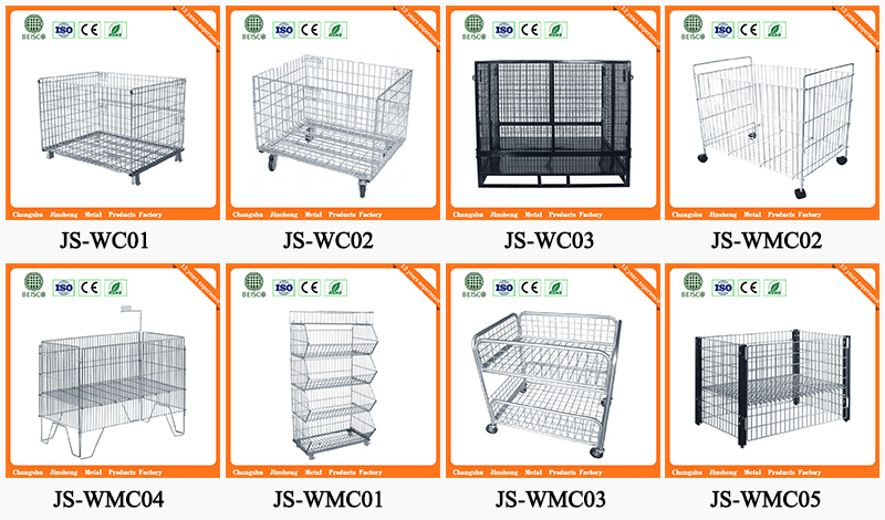 Wholesale Steel Industry Wire Mesh Container with Wheels