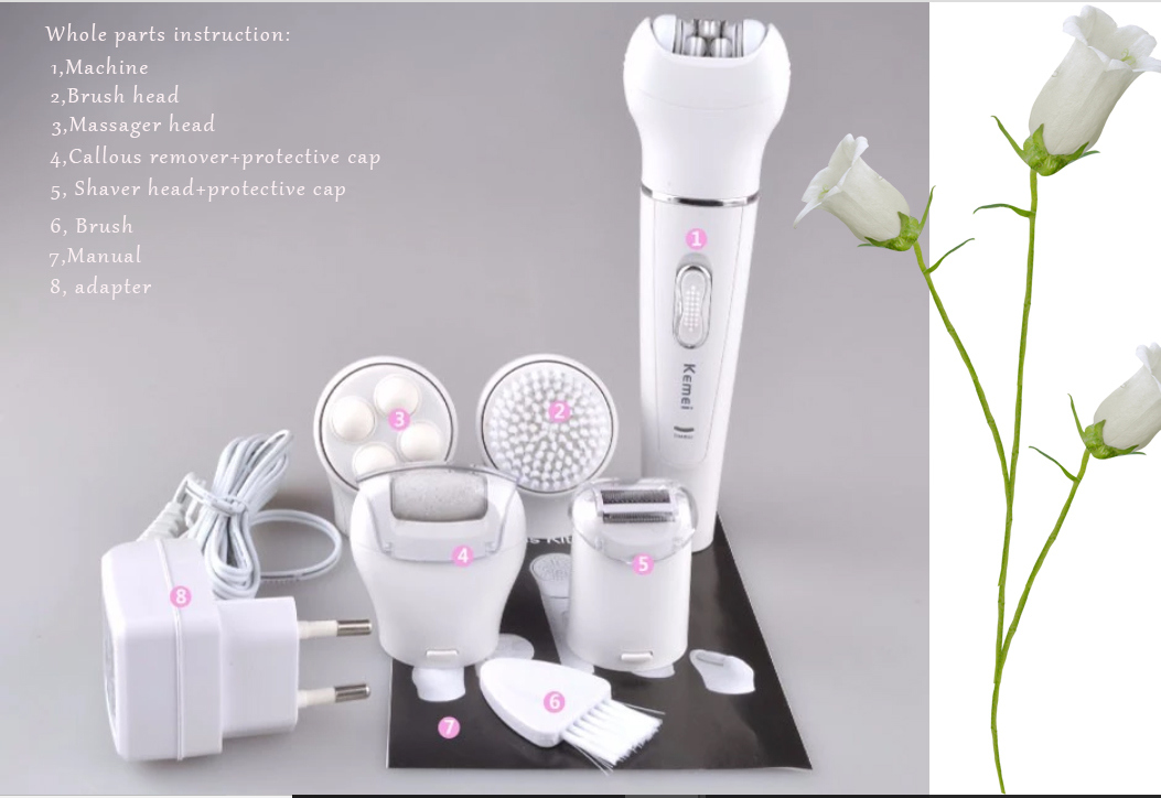 5 in 1 Beauty Tools Kit Epilator / Cleansing Brush / Massage / Lady Shaver / Callus Remover Rechargeable Units