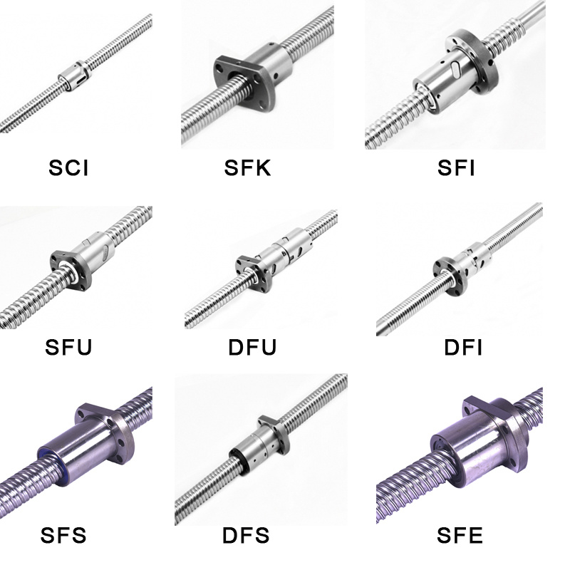 CNC Machining Alloy Steel Rolled Ball Lead Screw with Flange Single Nut