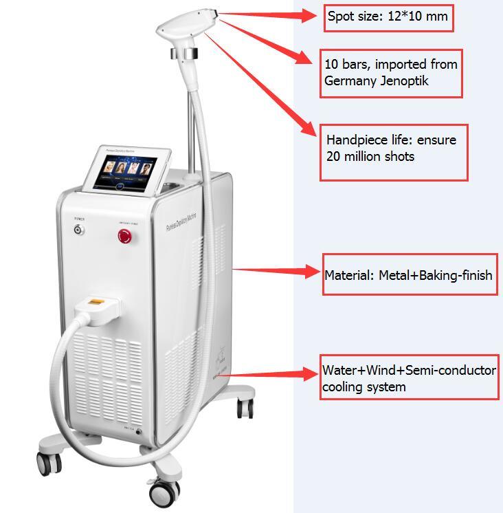 Permanent Painless Hair Removal Machine 808nm Diode Laser
