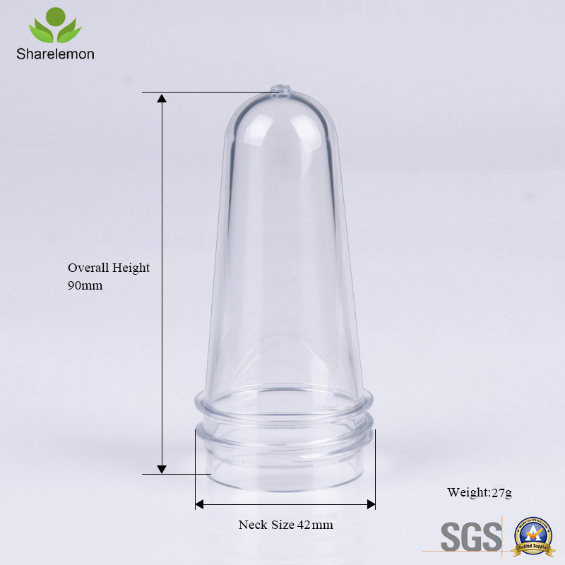 27g/42 Neck Size Plastic Transparent Color Pet Bottle Preform