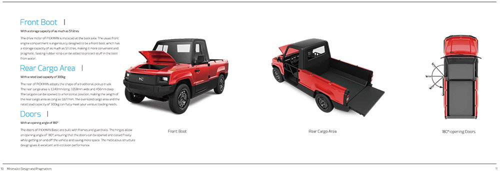 2 Seats Chargeble Electric Pickup Car