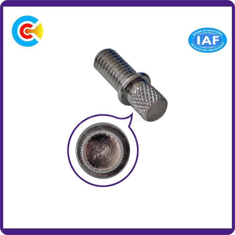 Carbon Steel/4.8/8.8/10.9 M2.5/Galvanized/Customized Double Rod Fastener Knurled Bamboo Screw