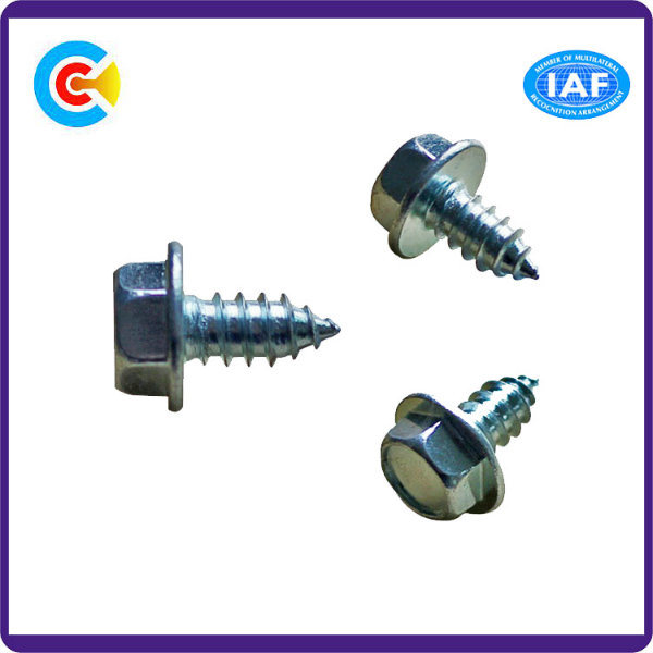 Steel Zinc Plated Hex Head Self Tapping Screws with Washer