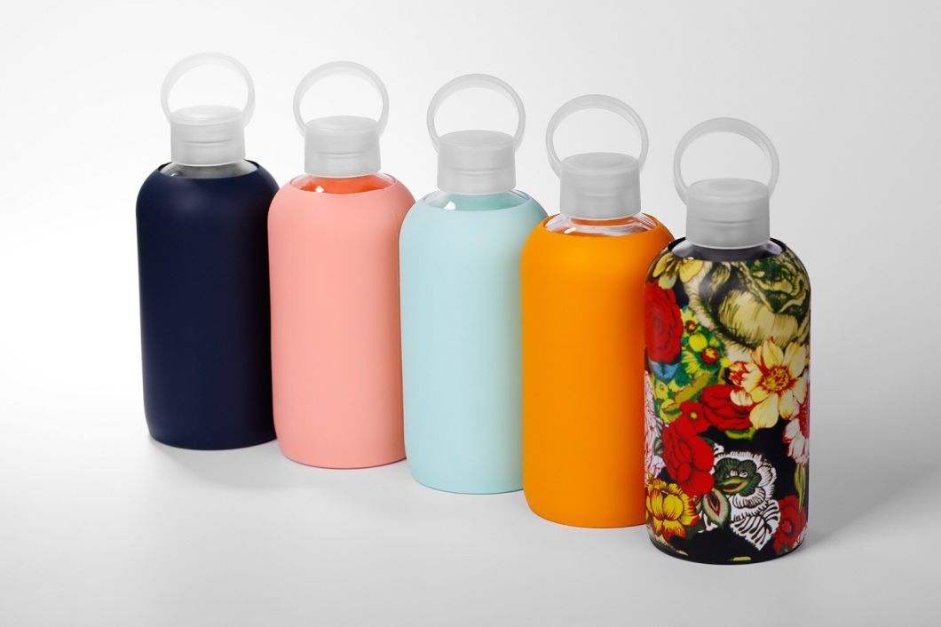 500ml BPA Free Glass Water Bottle with Silicone Sleeve