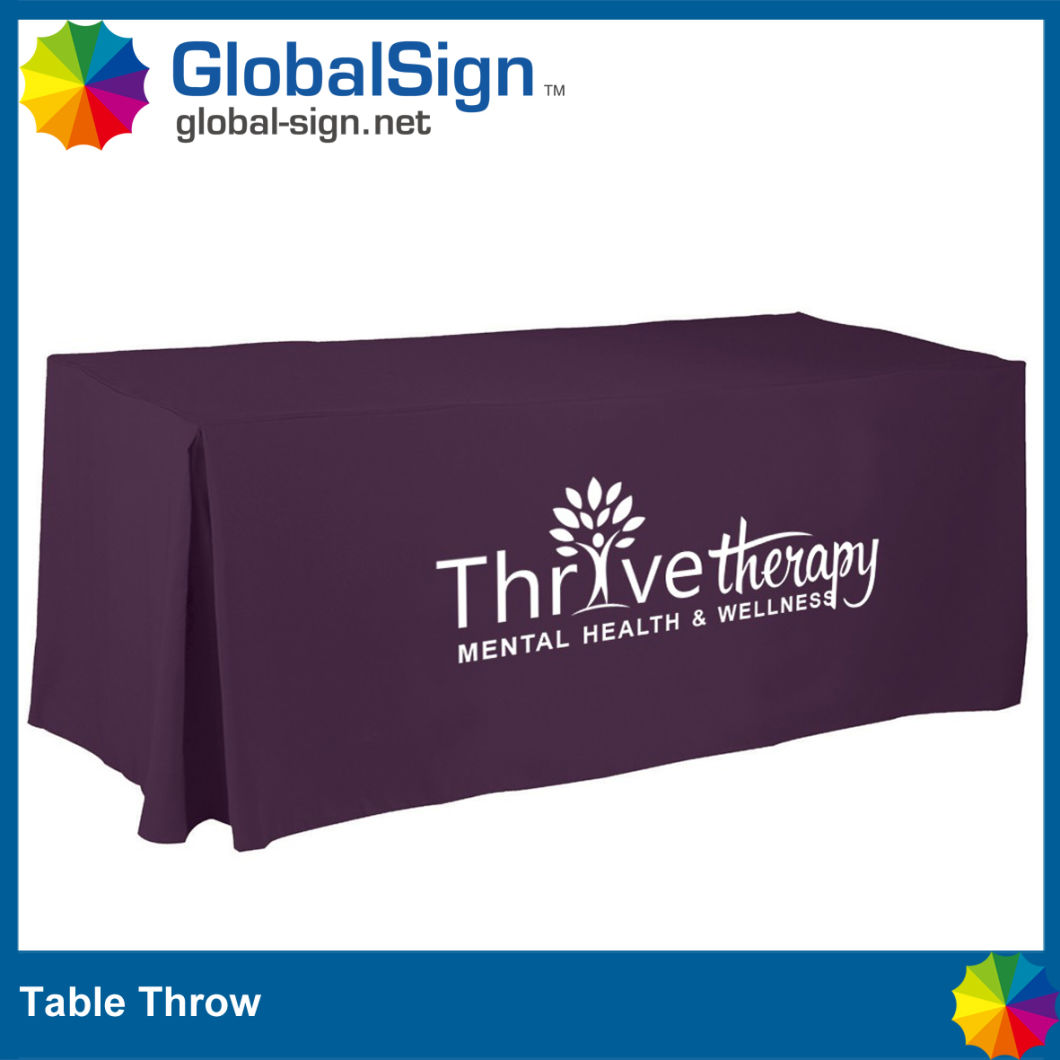 Advertising Trade Show Printed Polyester Fabric Table Throw Cloth
