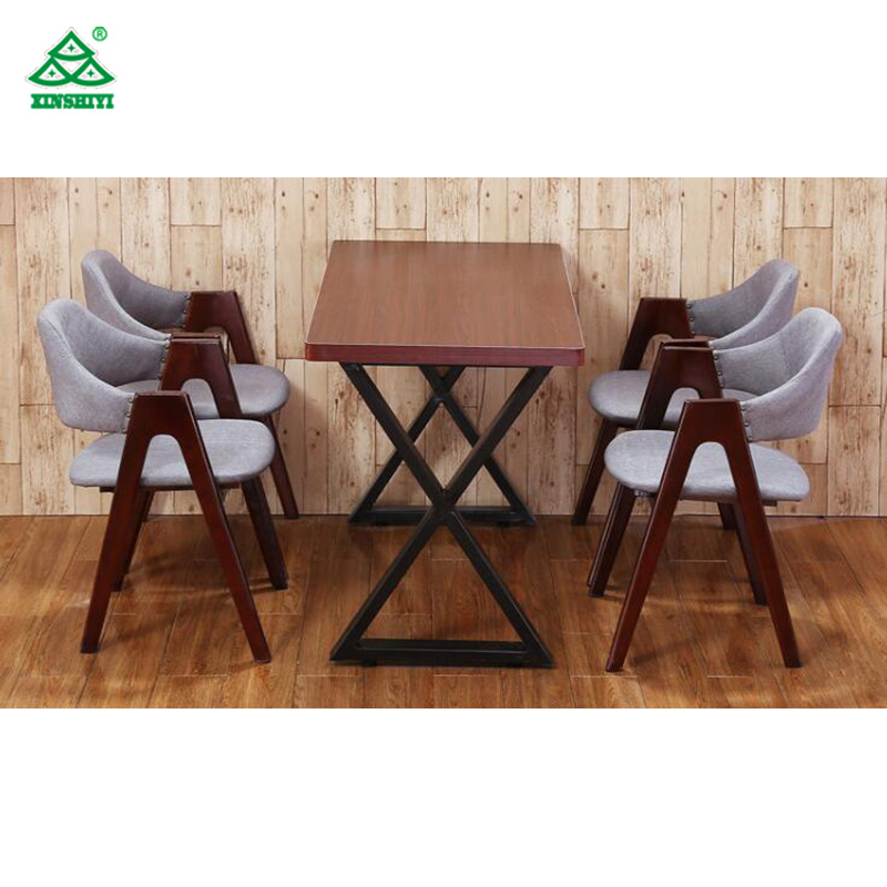 Restaurant Furniture Wood Rectangle Dining Table Fashion Design