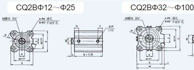 Cq2b SMC Type Compact Pneumatic Air Cylinder Made in China