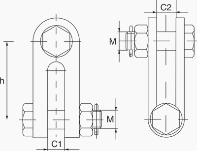 Electric Power Fittings Pole Line Hardware Socket Clevis / Socket Eye