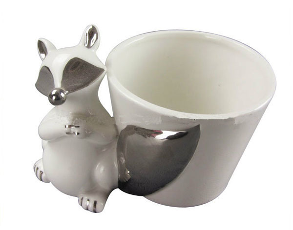 Desktop Fox Decoration Ceramic Flower Pot (garden decoration)