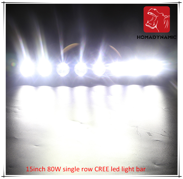 LED Car Light 15inch 80W Single Row CREE LED Light Bar Waterproof for SUV Car LED off Road Light and LED Driving Light