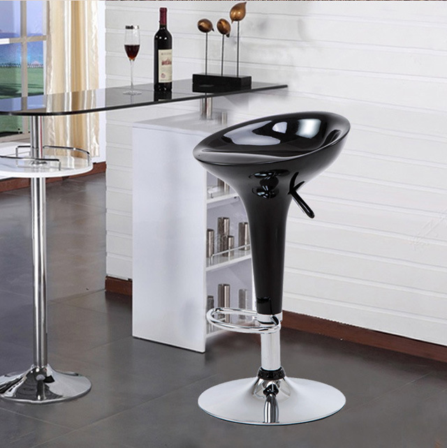 Modern Enhanced ABS Bombo Club Style Swivel Black Color Bar Stool