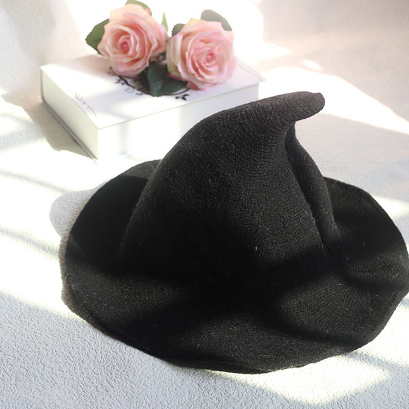 2018 Modern Witch Hat Made From Sheep Wool Cap Halloween Accessories Witch Hat for Birthday New Year Christmas Party Hats
