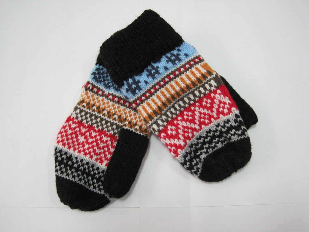 Knitted Winter Warm Gloves Jacquard Logo