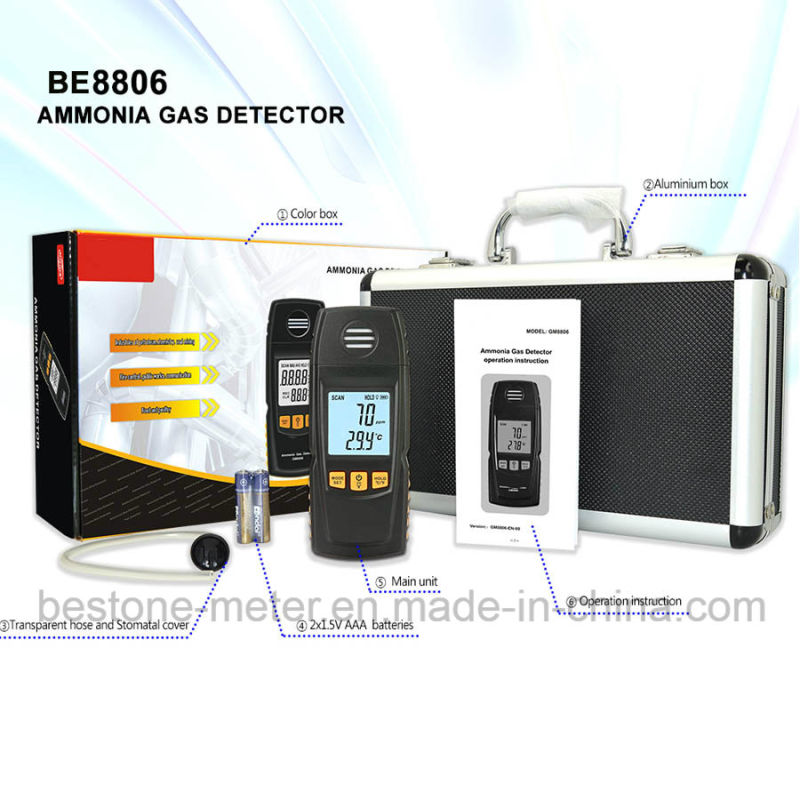 Top High Quality Digital Alarm Function Ammonia Gas Detector Nh3 Gas Detector Meter Monitor Be8806