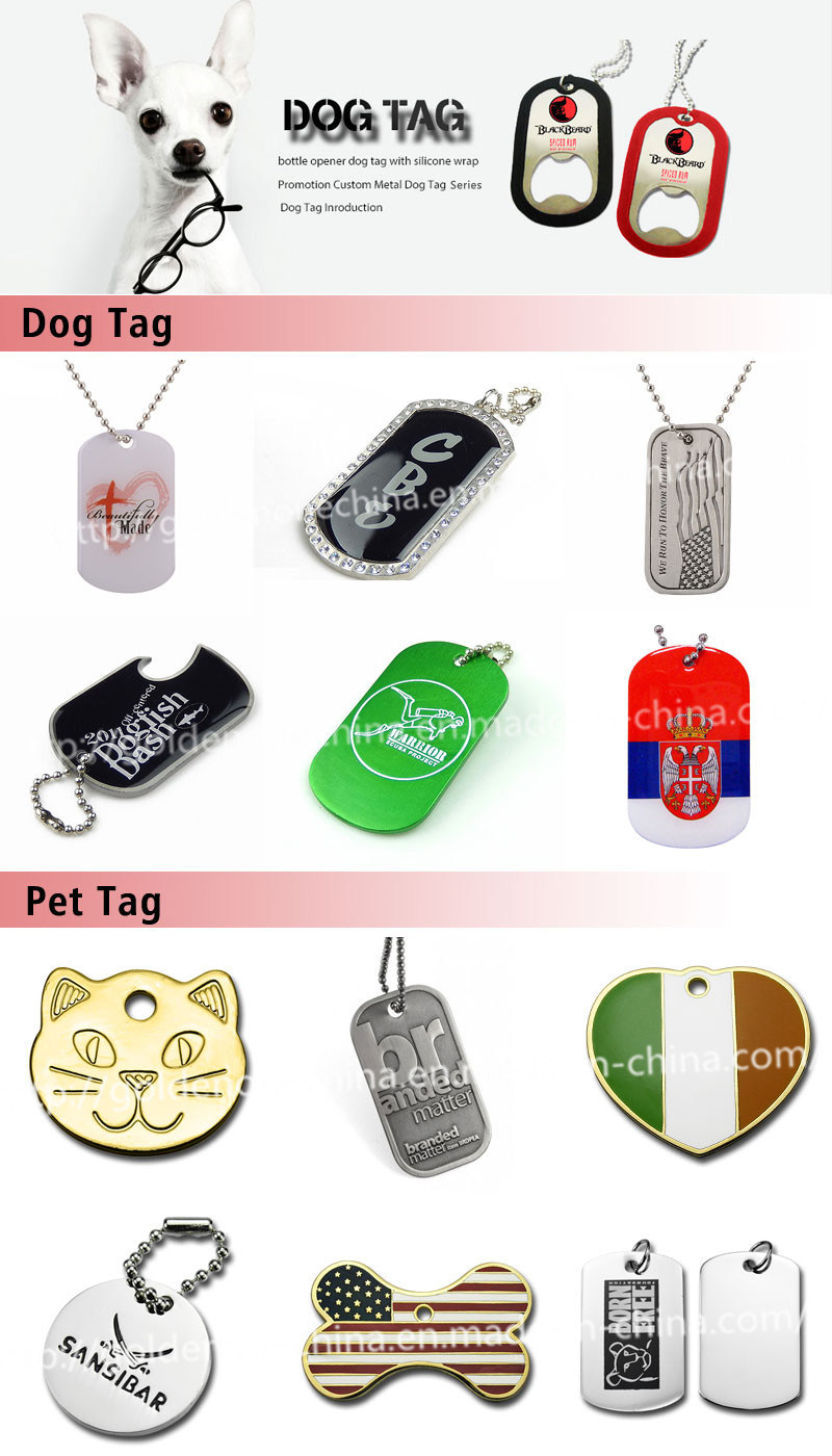 Promotional Gift Printed Epoxy Coating Metal Dog Tag