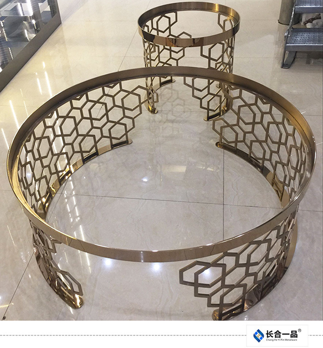 New Style Stainless Steel Mirror Titanium Golden Round Tea Table