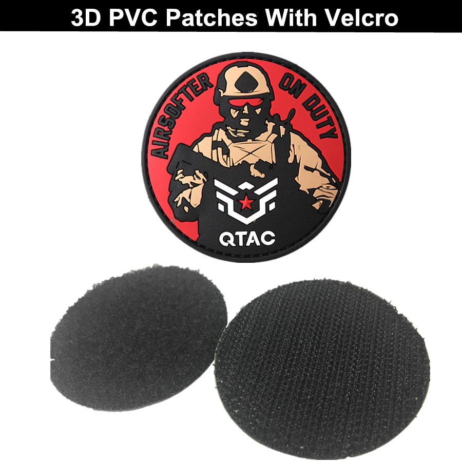 Factory Custom Military Rubber PVC Patches with Velcro