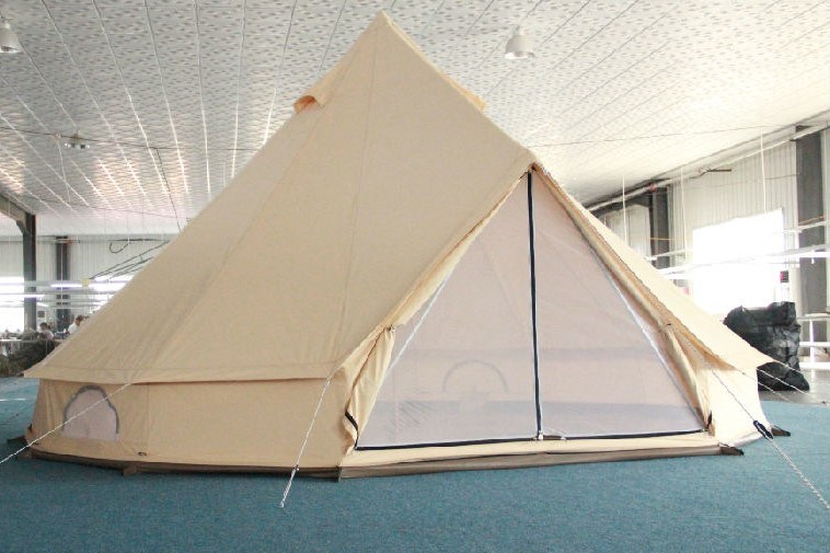 5m Beige Glamping Beach Sun Shade Tent Sahara Canvas Bell Tent