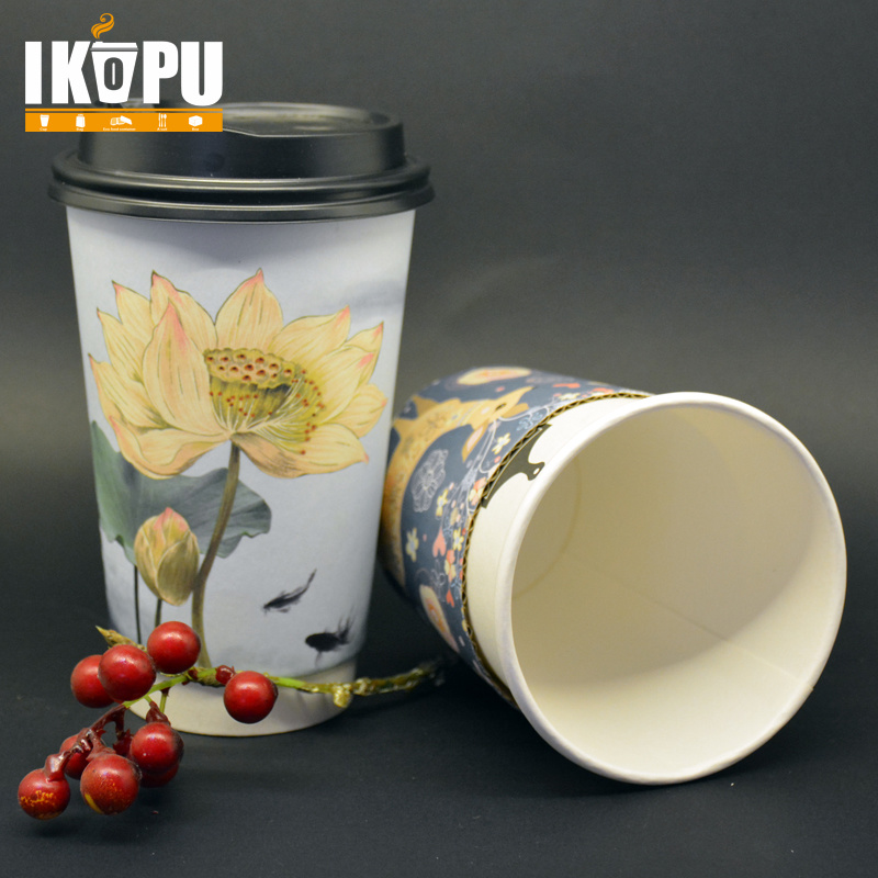 Disposable Coffee Paper Cup with Lid