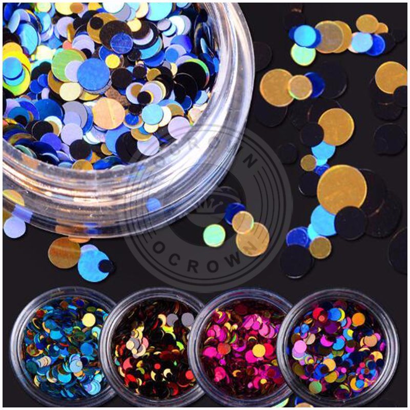 Laser Holographic Flakies Mixed Round Glitter Nail Sequins Paillette