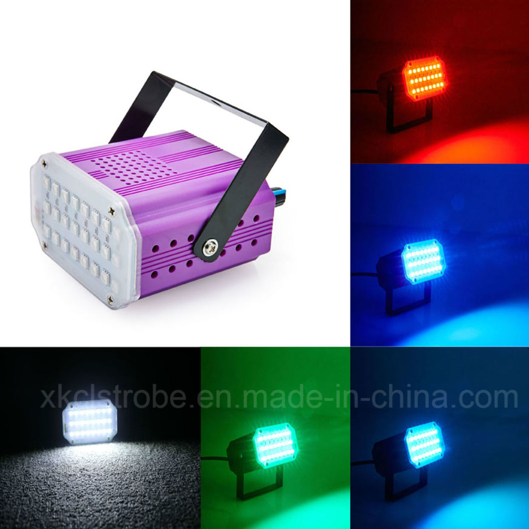 Mini 24 PCS White Light/RGB LED Stage Strobe Light for KTV Party Decoration.