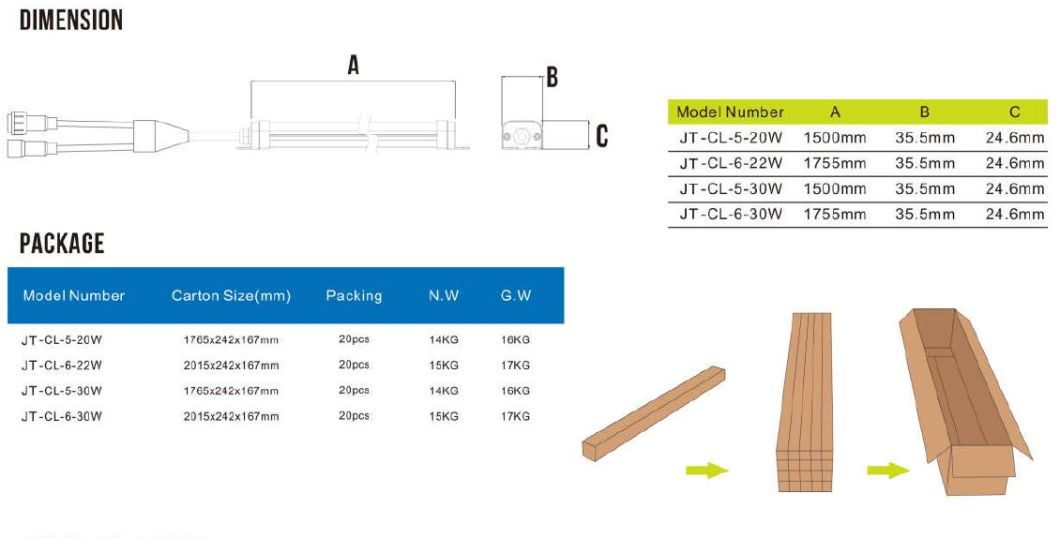 22W V Shape 6FT T8 LED Cooler Tube Light, ETL LED Freezer Light for Walk-in Refrigerator