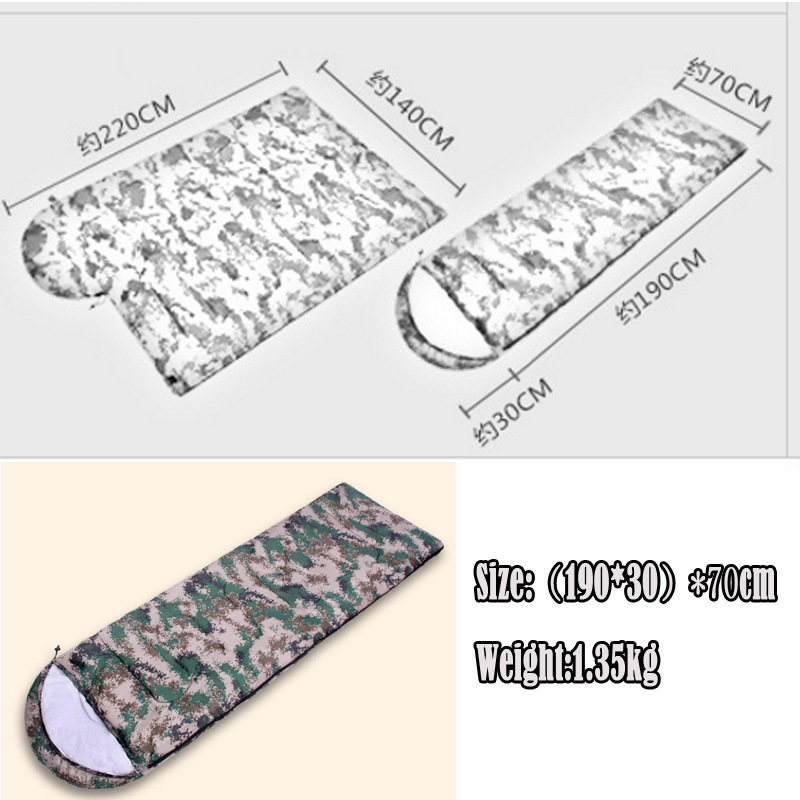 Digital Camouflage Envelope Hooded Sleeping Bag Wolves Envelope Thickening Military Camouflage Sleeping Bag