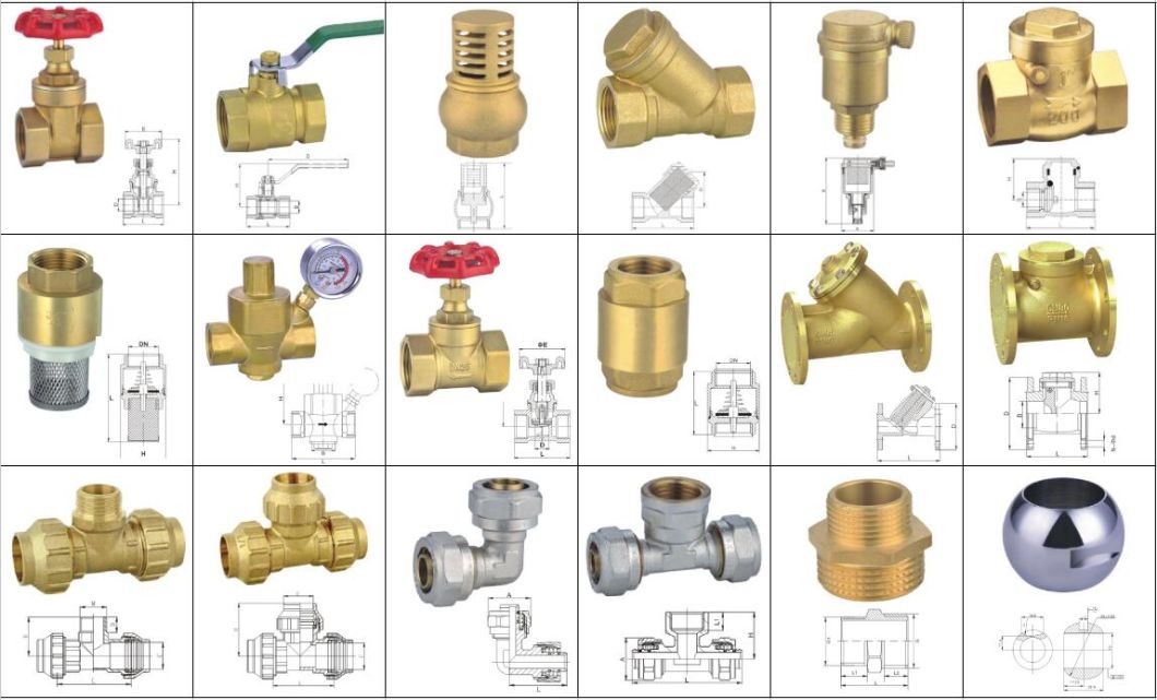 High Quality, Brass Gate Valve with Full Brass Material, Pn16