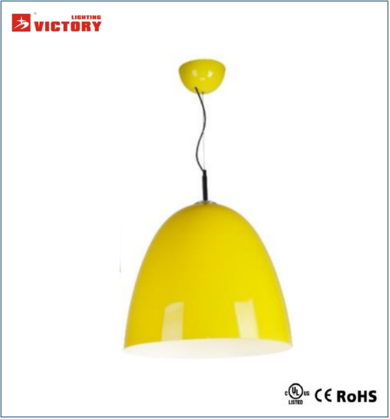 Modern Aluminum Yellow Single Pendant Light