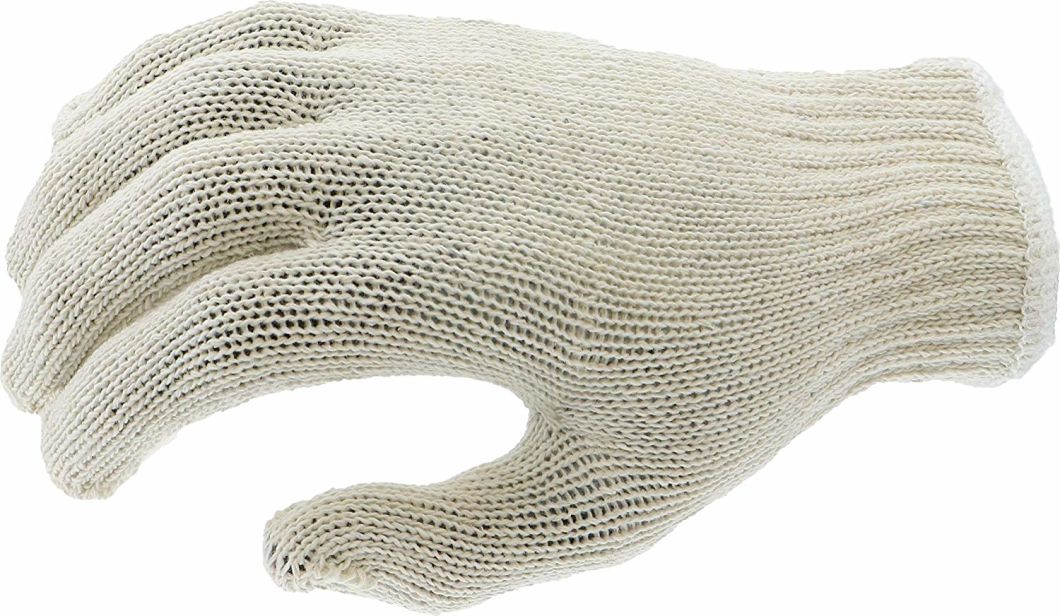 Cotton Polyester Glove White String Knit Gloves with Elastic Wrist Cuff