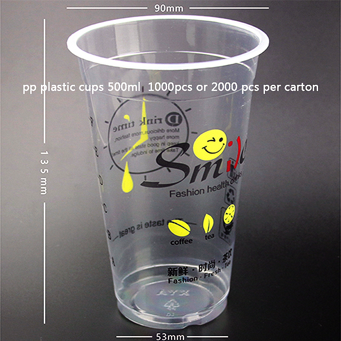 700ml Long Tall Custom Disposable Palstic Bubble Tea Cups