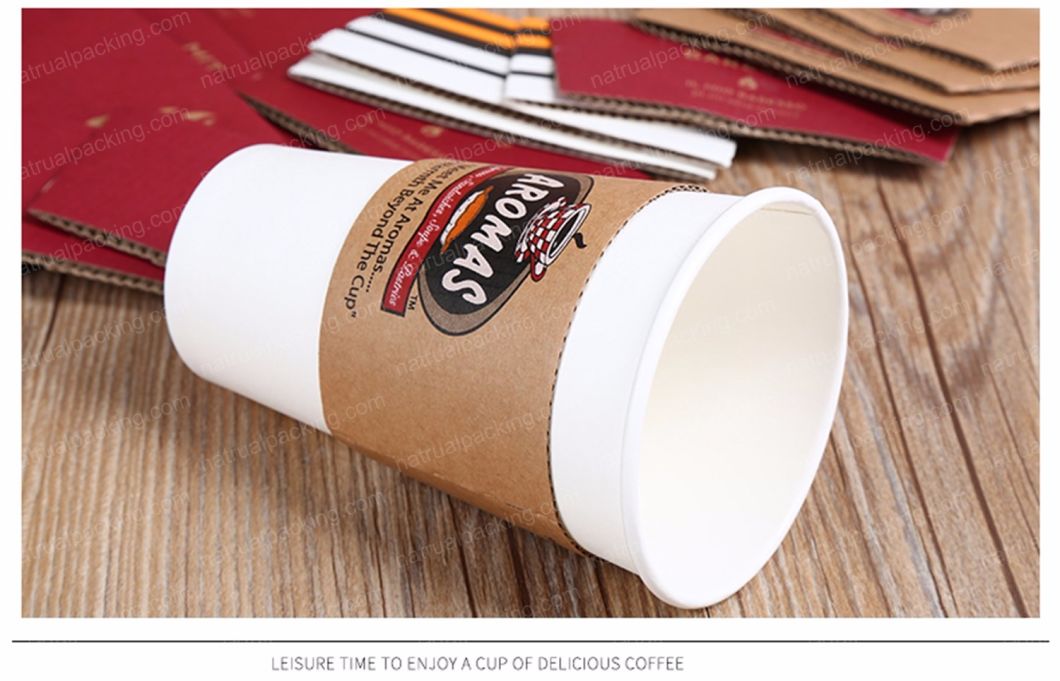 Disposable Ripple Hot Drink Coffee Paper Cup with Lid Sleeve