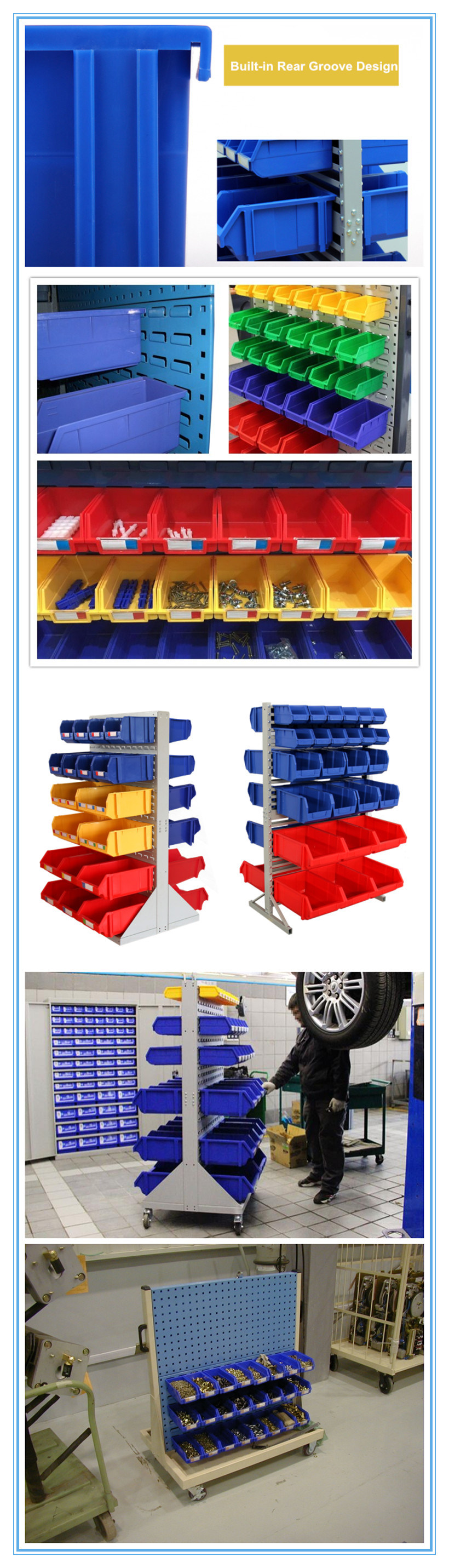 Wall Mounted Small Parts Plastic Storage Bins for Sale