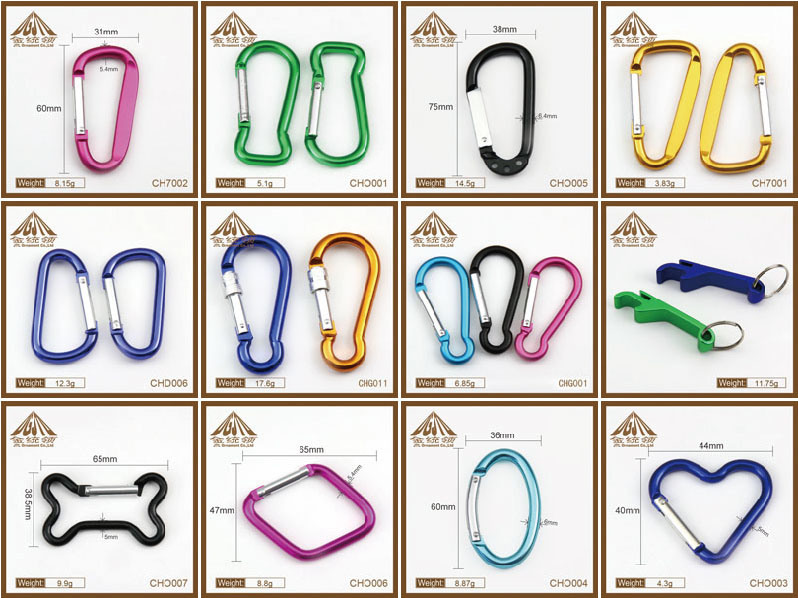 Colorful Aluminum Mountain Climbing Screw Lock Carabiner Hook