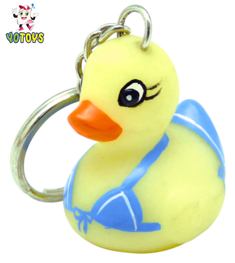 Custom Yellow Rubber Duck Toy Plastic Keychain