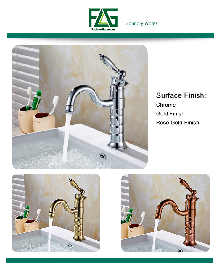 FLG Chrome Finished Basin Faucet Tap for Bathroom