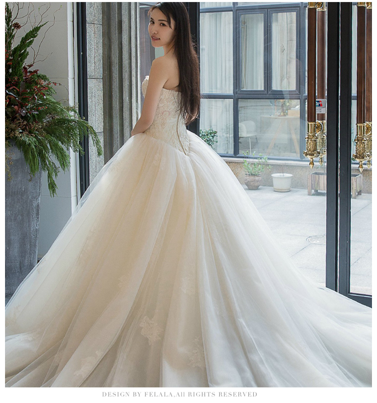 2017 Strapless Bridal Wedding Dresses Wm1702